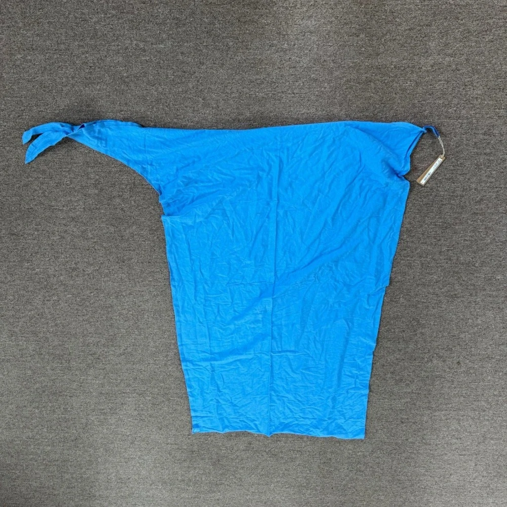 SKIMS Cotton Jersey Tie Sarong Tide Blue Swim Cover-Up CU-SAR-8506W Size 4X NWT